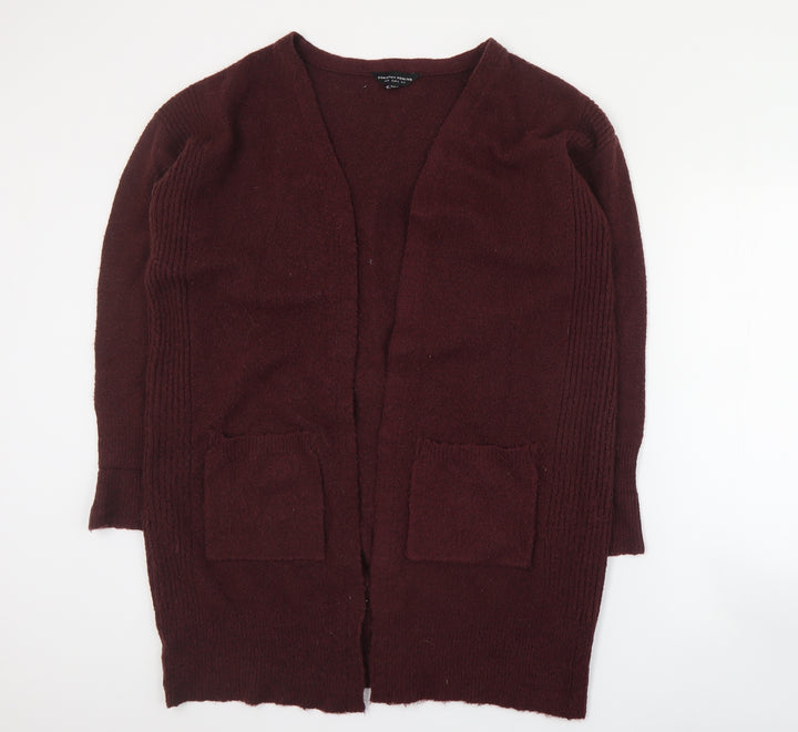 Dorothy Perkins Womens Red V-Neck  Acrylic Cardigan Jumper Size S