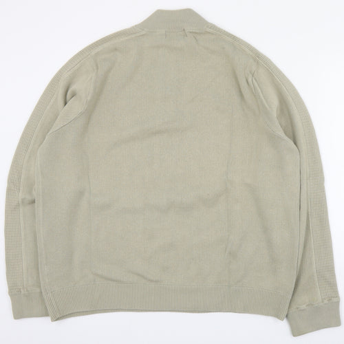 Blue Harbour Mens Beige High Neck  Cotton Pullover Jumper Size XL