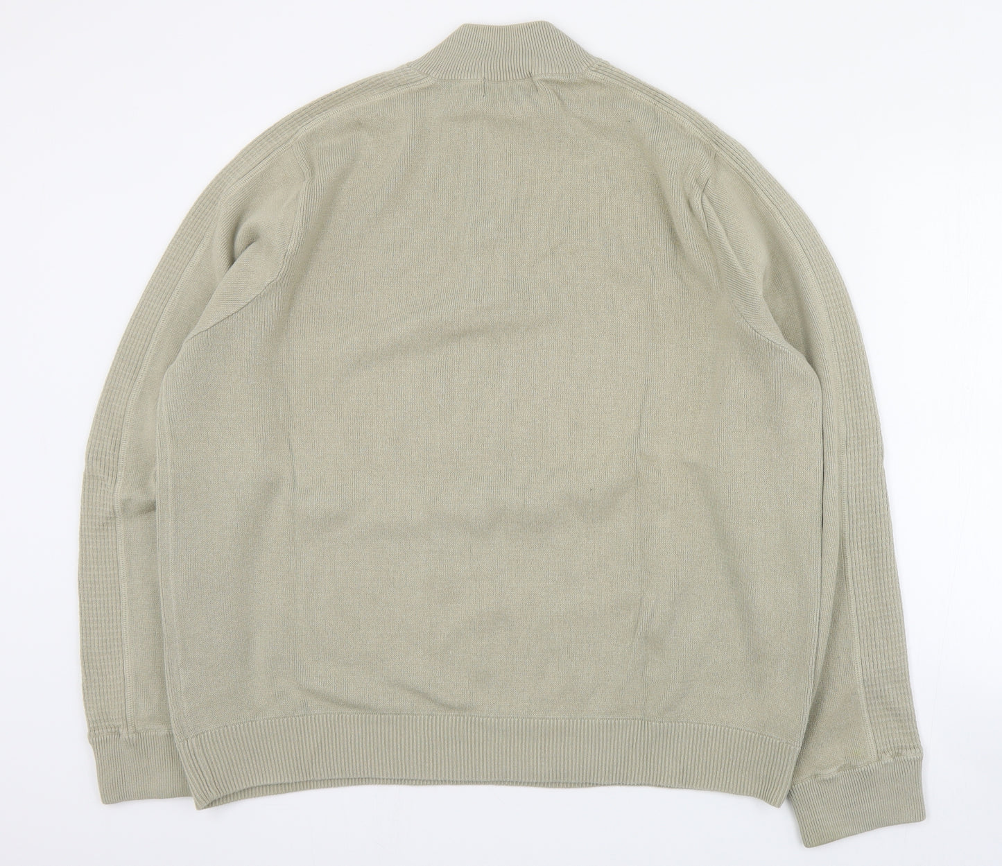 Blue Harbour Mens Beige High Neck  Cotton Pullover Jumper Size XL