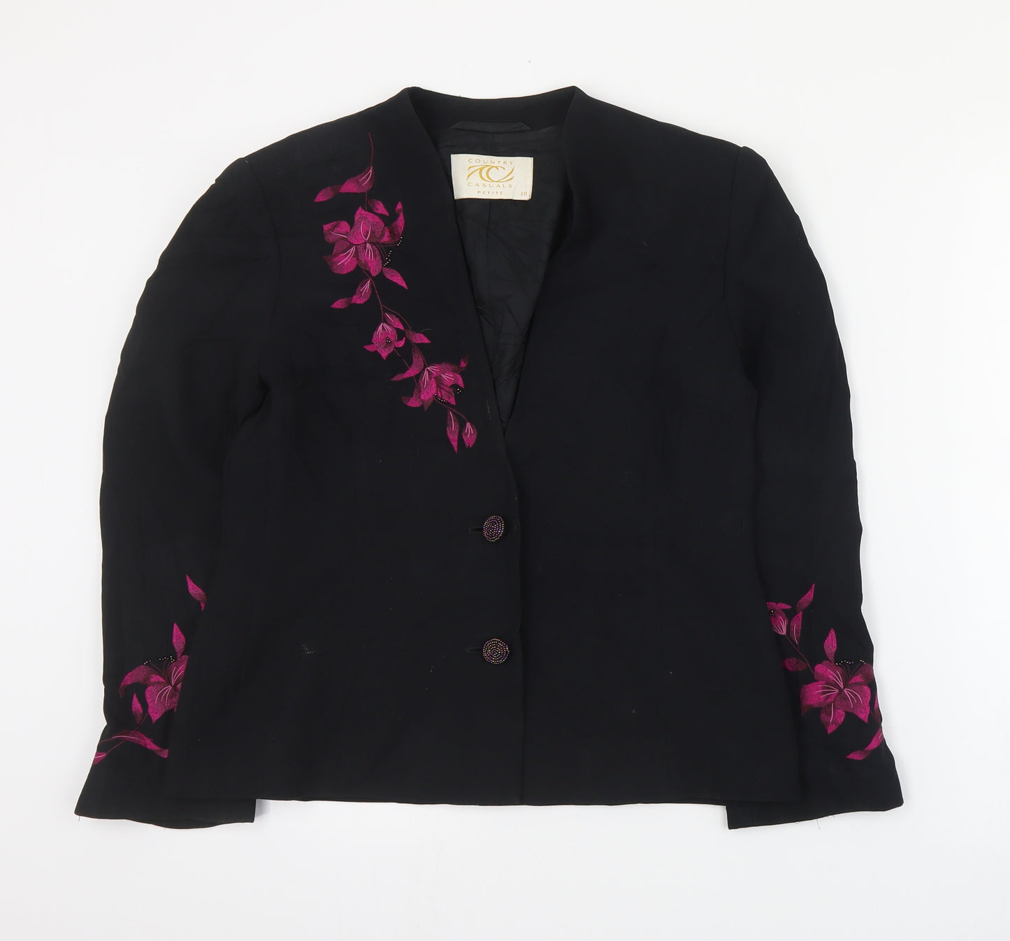 Country Casuals Womens Black   Jacket Blazer Size 10  Button