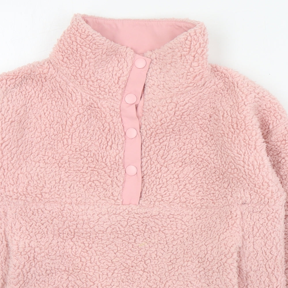 Dunnes Girls Pink  Polyester Pullover Sweatshirt Size 8-9 Years  Snap