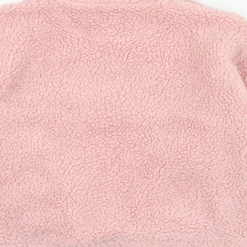 Dunnes Girls Pink  Polyester Pullover Sweatshirt Size 8-9 Years  Snap