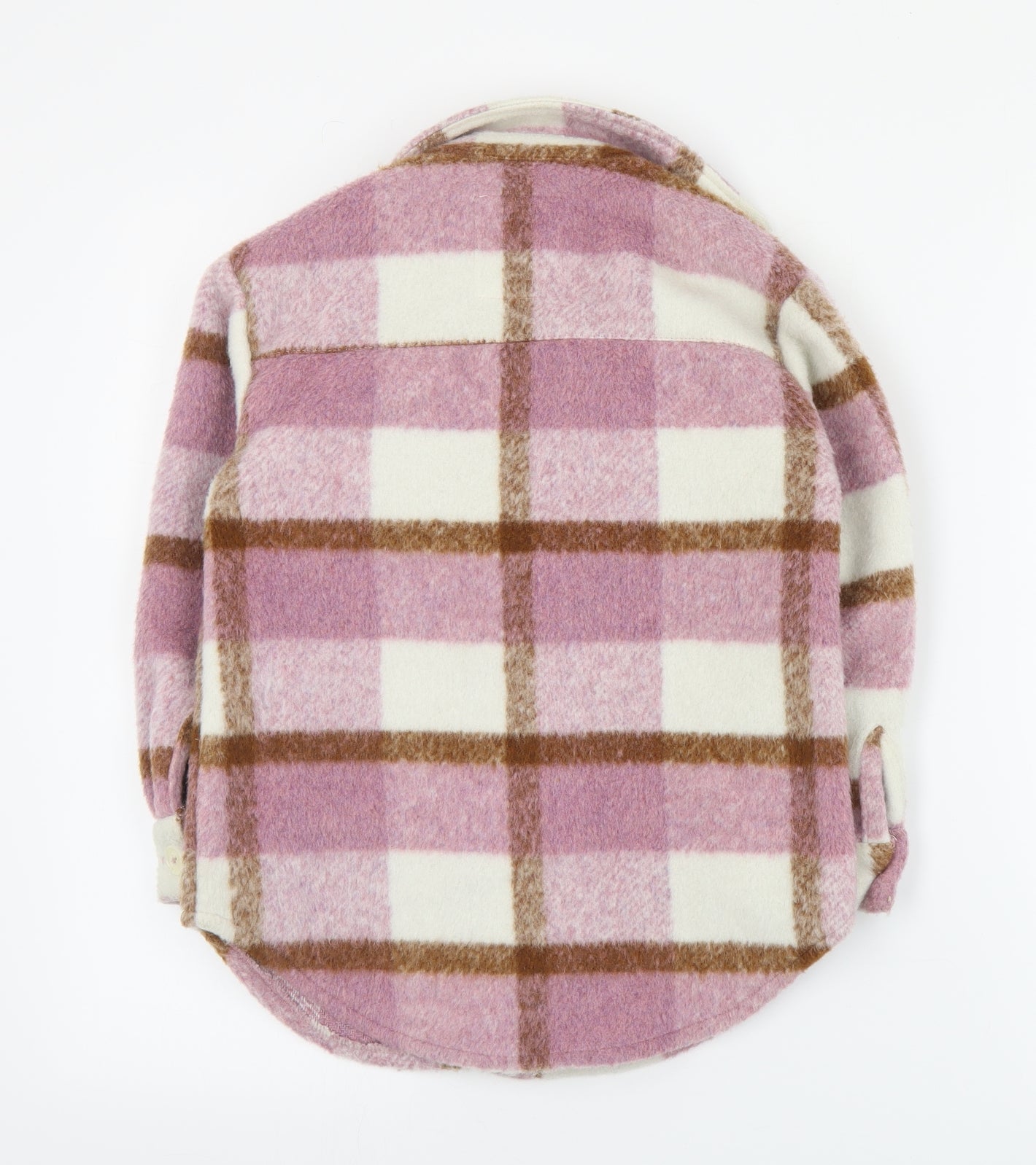 Matalan Girls Pink Plaid  Jacket Coat Size 8 Years  Button