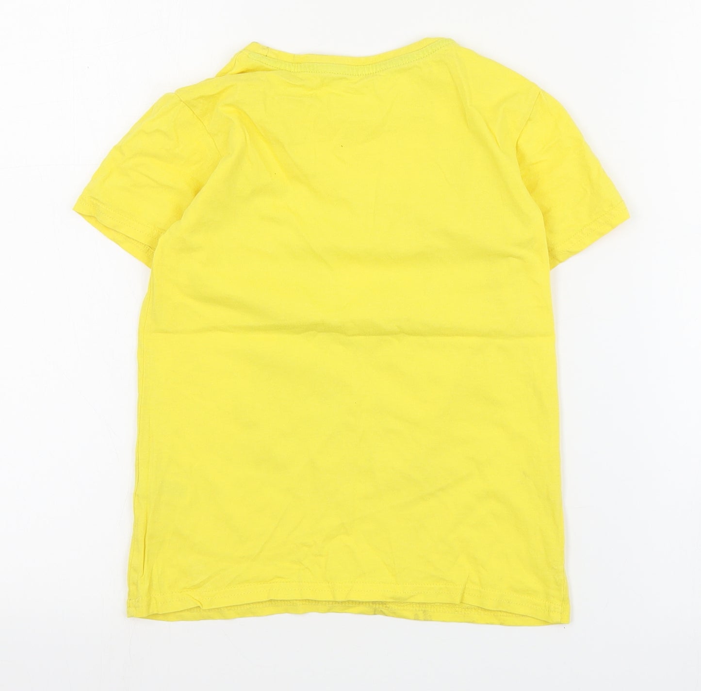 Dunnes Boys Yellow  Cotton Pullover T-Shirt Size 7 Years Crew Neck Pullover