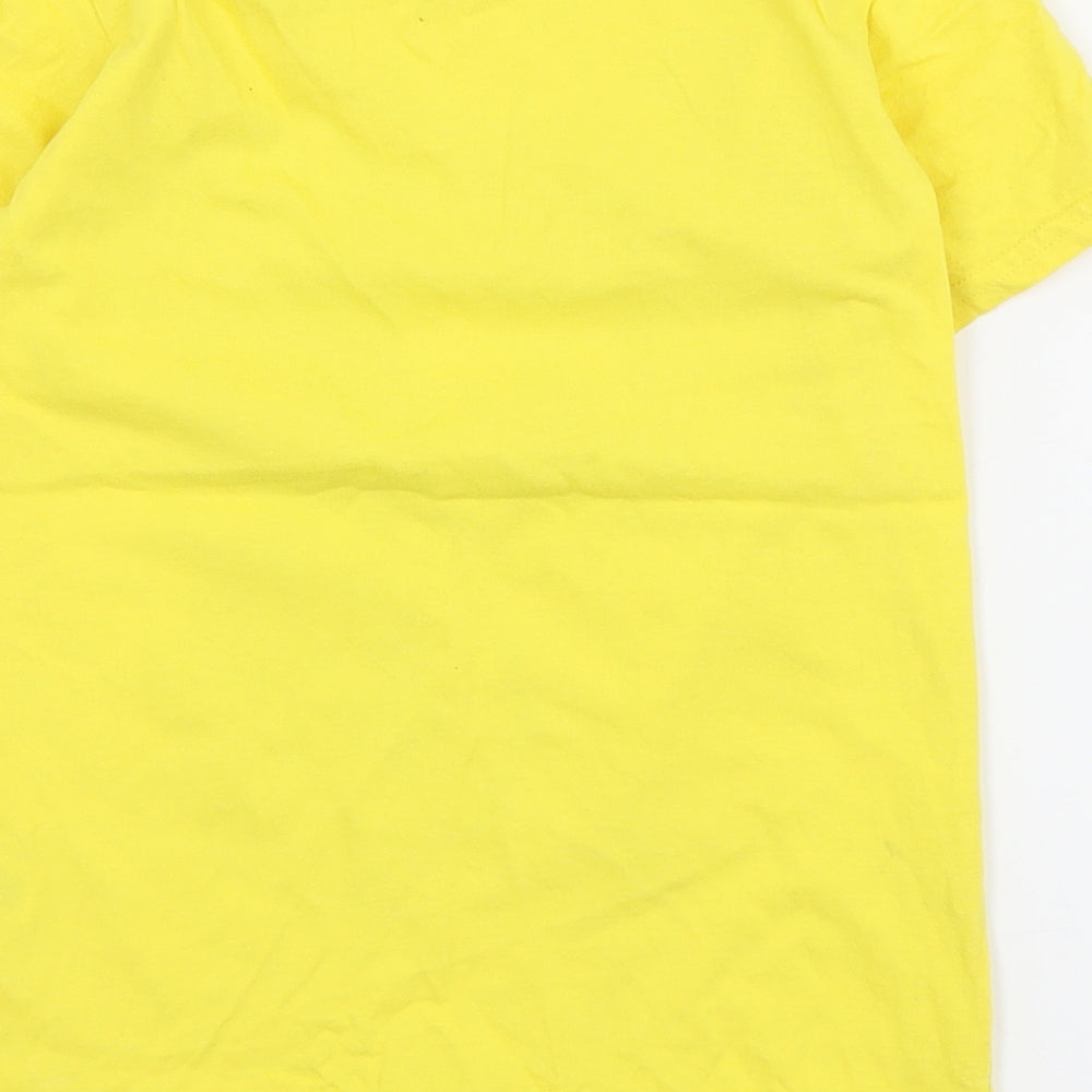 Dunnes Boys Yellow  Cotton Pullover T-Shirt Size 7 Years Crew Neck Pullover