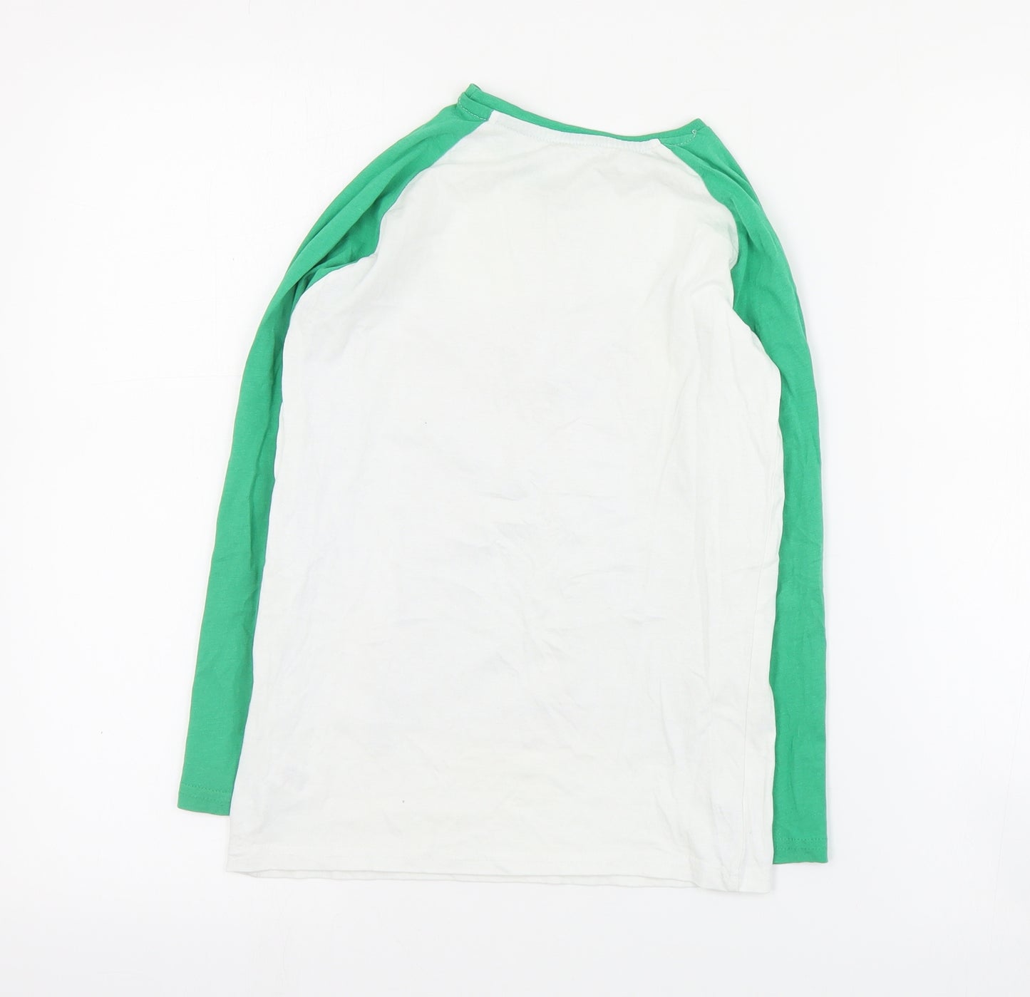 Dunnes Boys Green  Cotton Pullover T-Shirt Size 8-9 Years Crew Neck Pullover