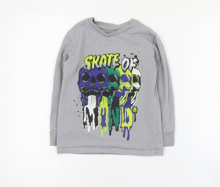NEXT Boys Grey Cotton Pullover Sweatshirt Size 6 Years Pullover