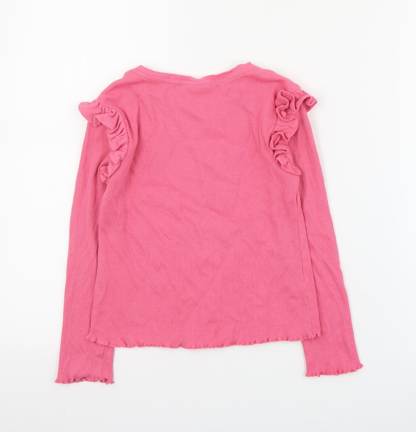 Matalan Girls Pink  Cotton Pullover T-Shirt Size 9 Years Round Neck Pullover