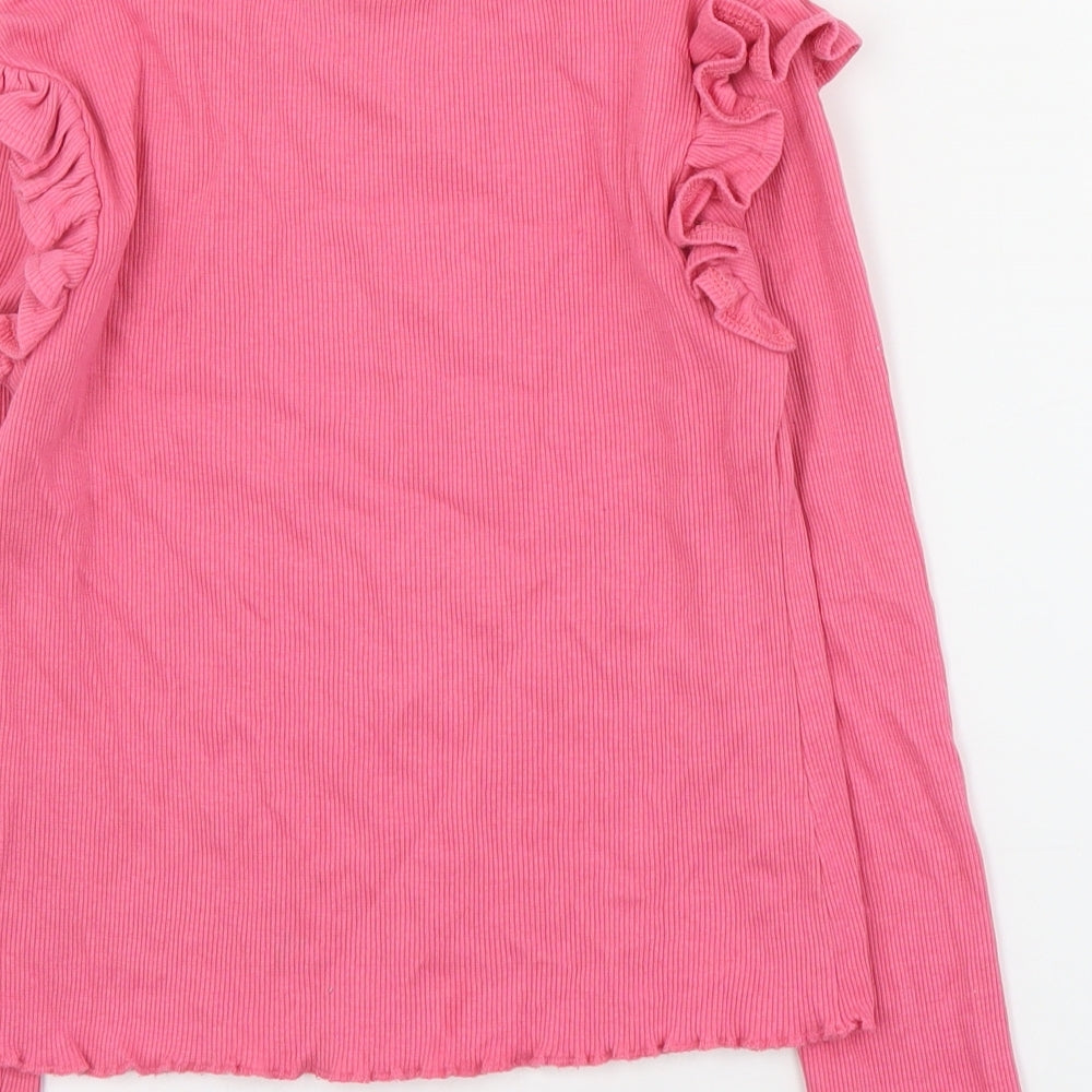 Matalan Girls Pink  Cotton Pullover T-Shirt Size 9 Years Round Neck Pullover