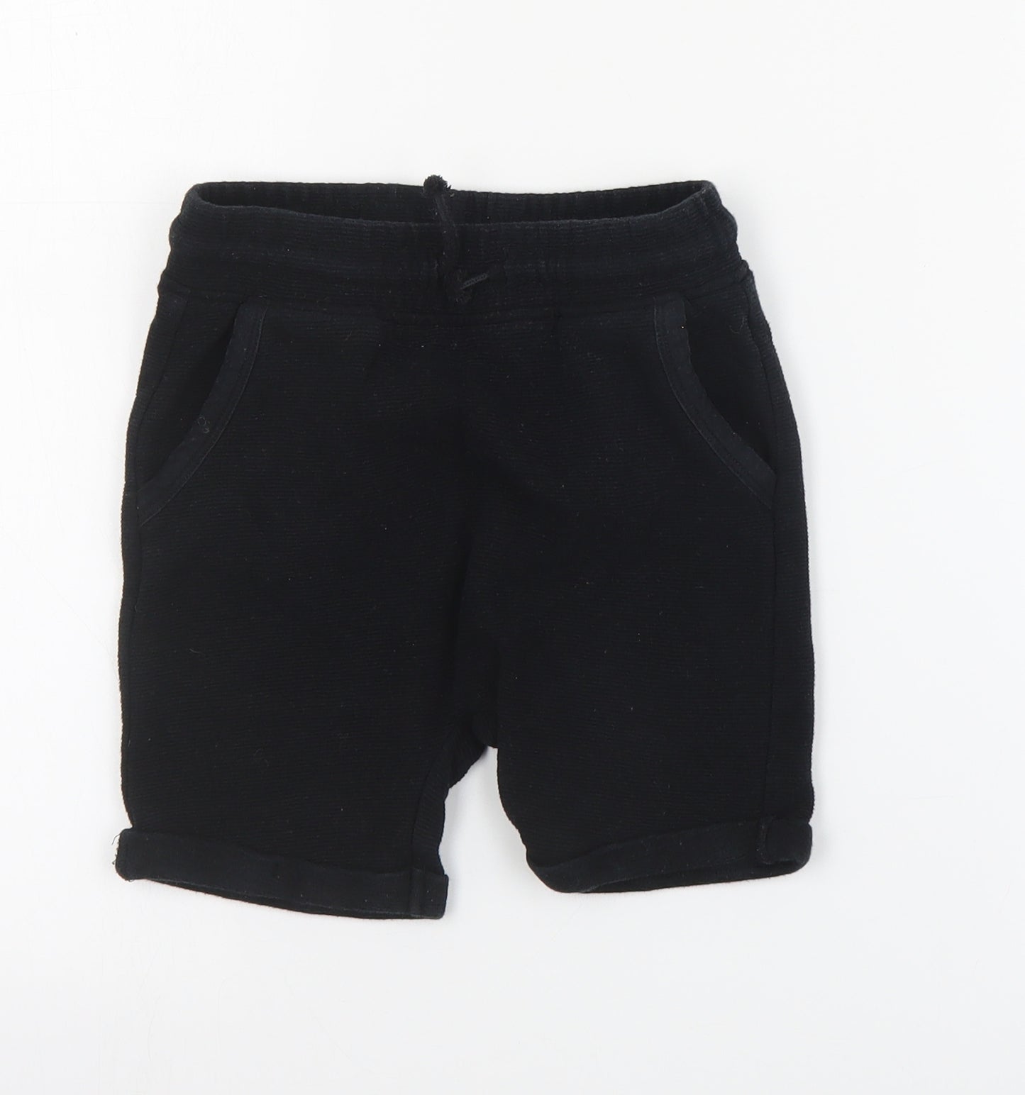 George Boys Black  Cotton Sweat Shorts Size 6-7 Years  Regular Drawstring