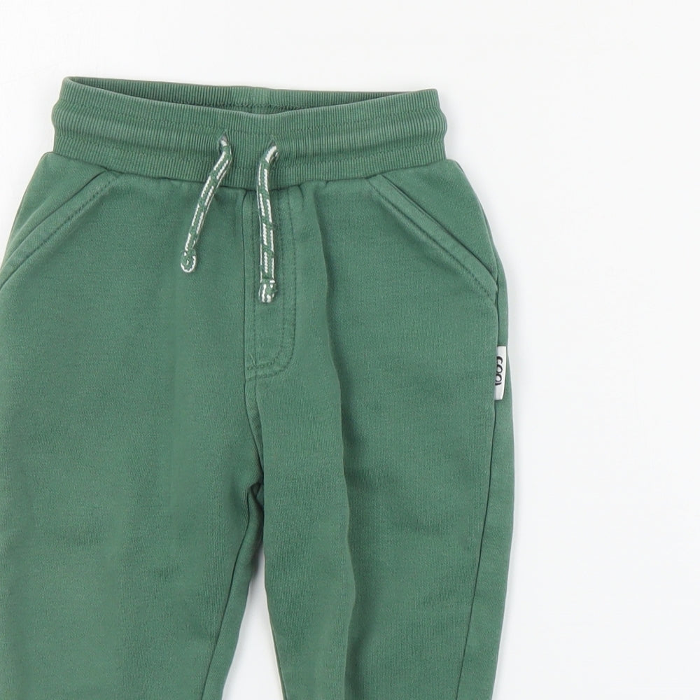 George Boys Green  Cotton Jogger Trousers Size 2-3 Years  Regular Drawstring