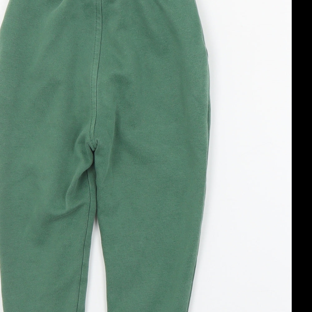 George Boys Green  Cotton Jogger Trousers Size 2-3 Years  Regular Drawstring