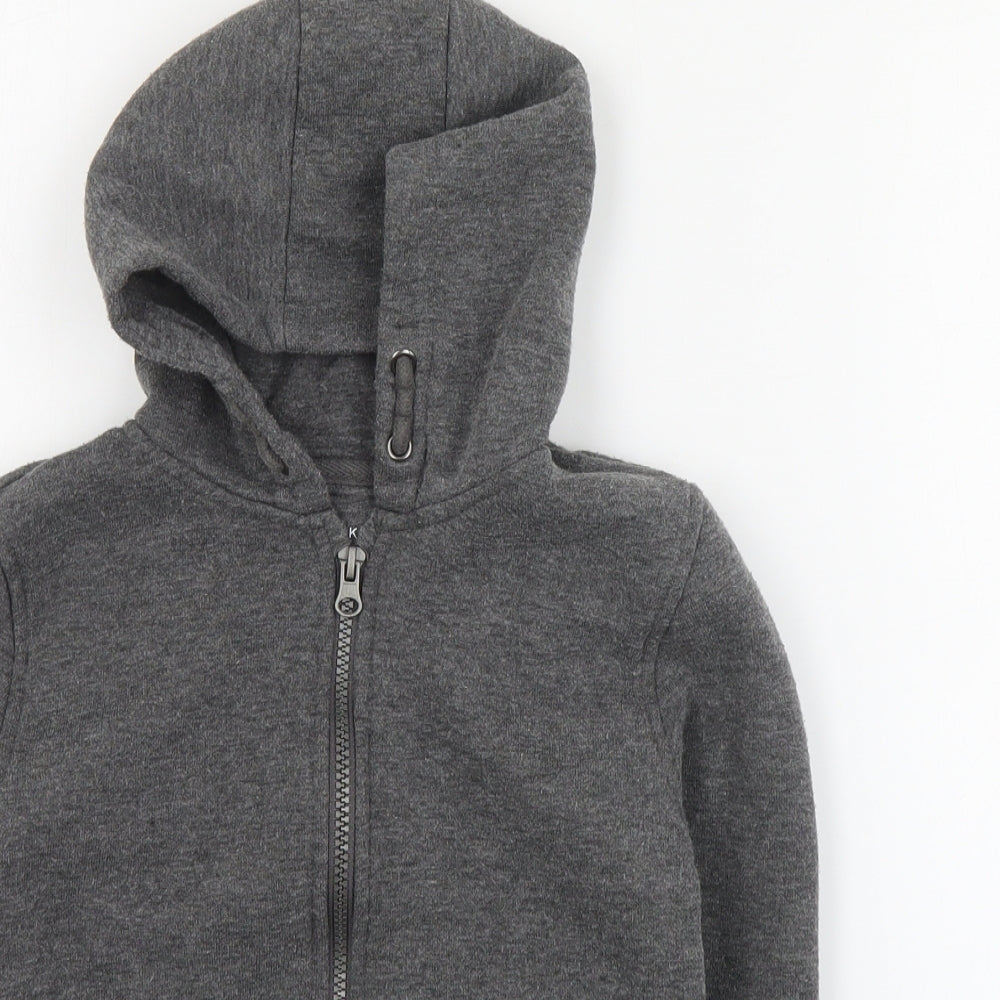Primark Boys Grey  Polyester Full Zip Hoodie Size 6-7 Years  Zip