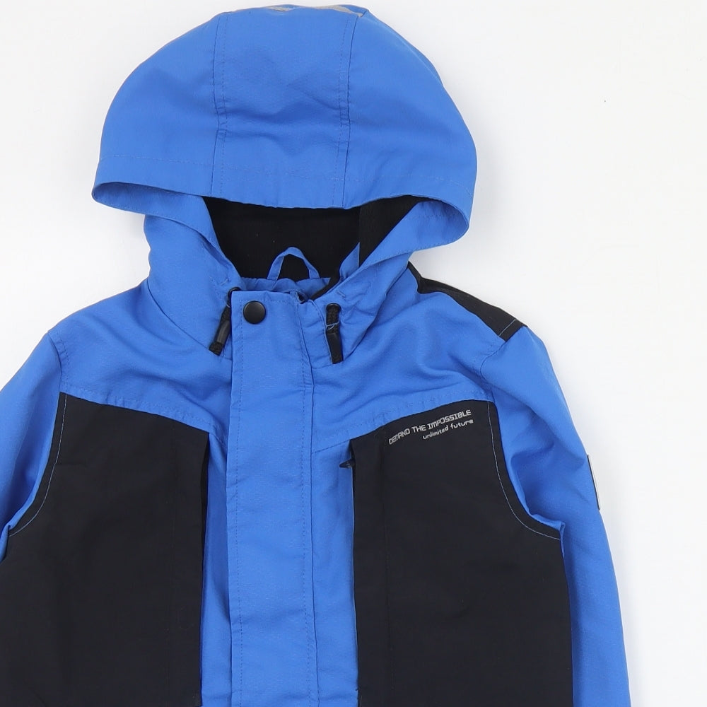 George Boys Blue   Rain Coat Coat Size 6-7 Years  Zip