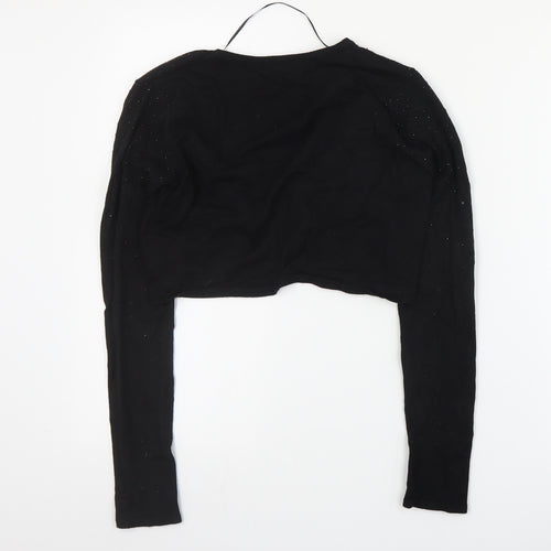 Sfera Womens Black V-Neck  Viscose Shrug Jumper Size M