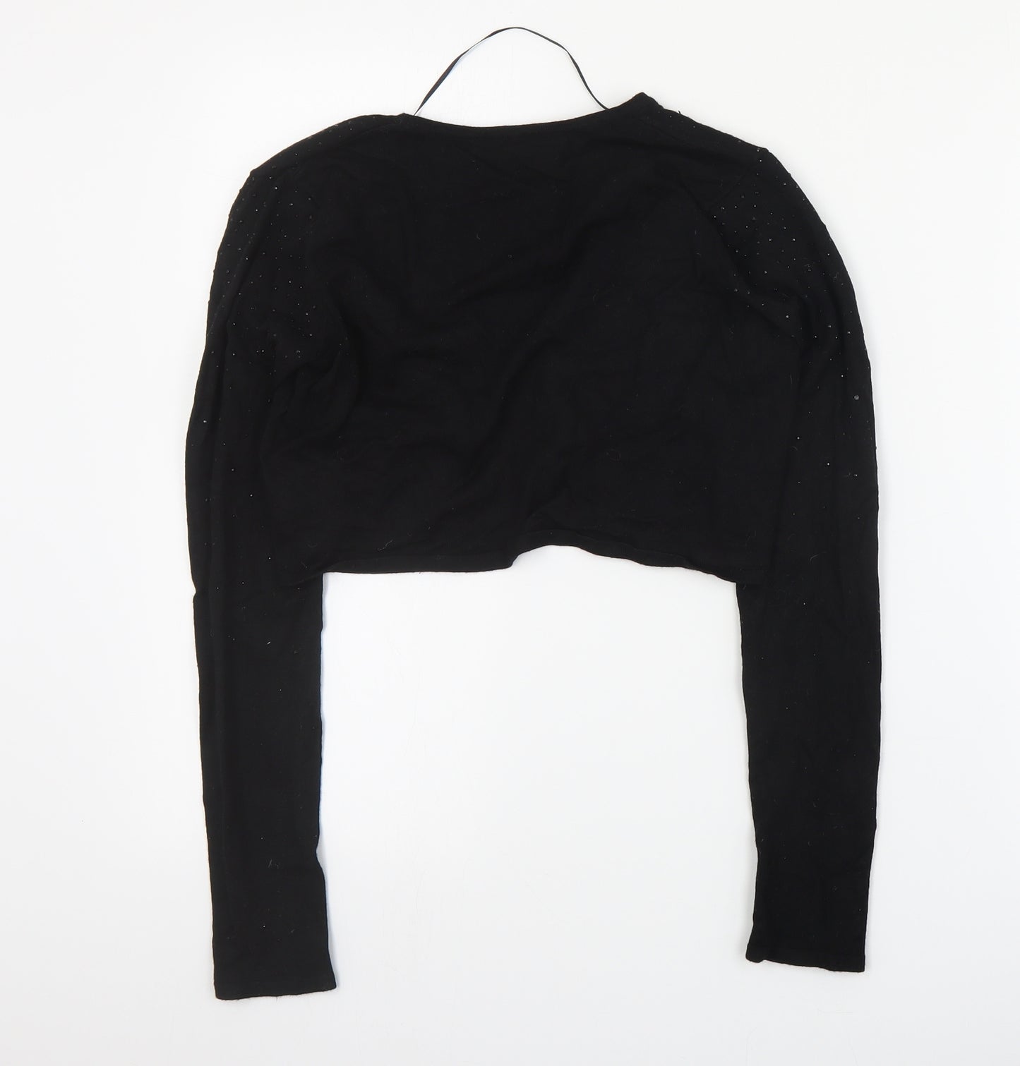 Sfera Womens Black V-Neck  Viscose Shrug Jumper Size M