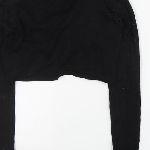 Sfera Womens Black V-Neck  Viscose Shrug Jumper Size M