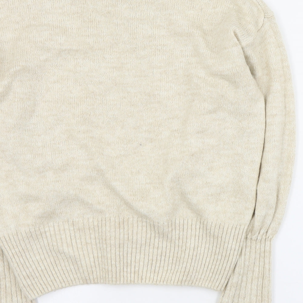 Primark Womens Beige Round Neck  Acrylic Pullover Jumper Size XS