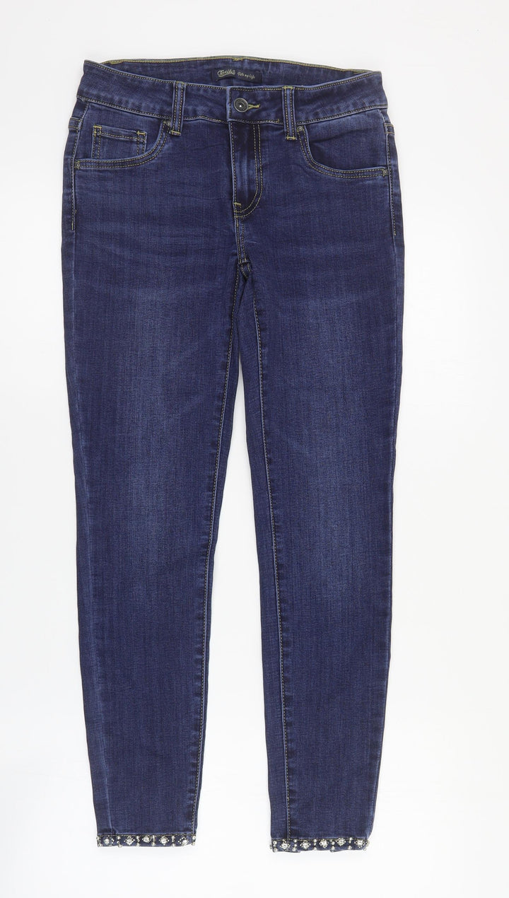 Toxik3 Womens Blue  Cotton Skinny Jeans Size 8 L26 in Regular Zip