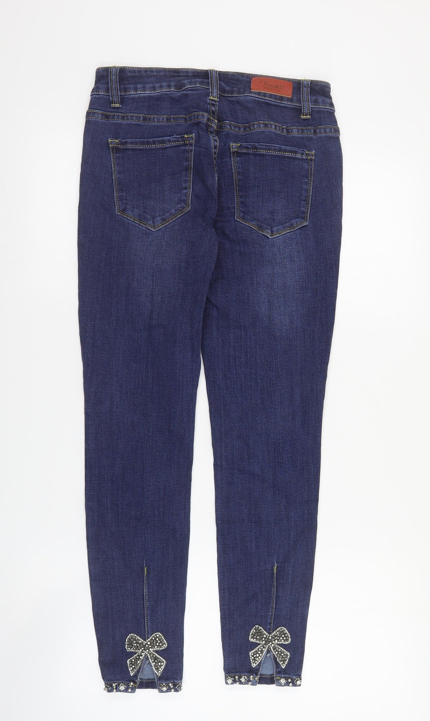 Toxik3 Womens Blue  Cotton Skinny Jeans Size 8 L26 in Regular Zip