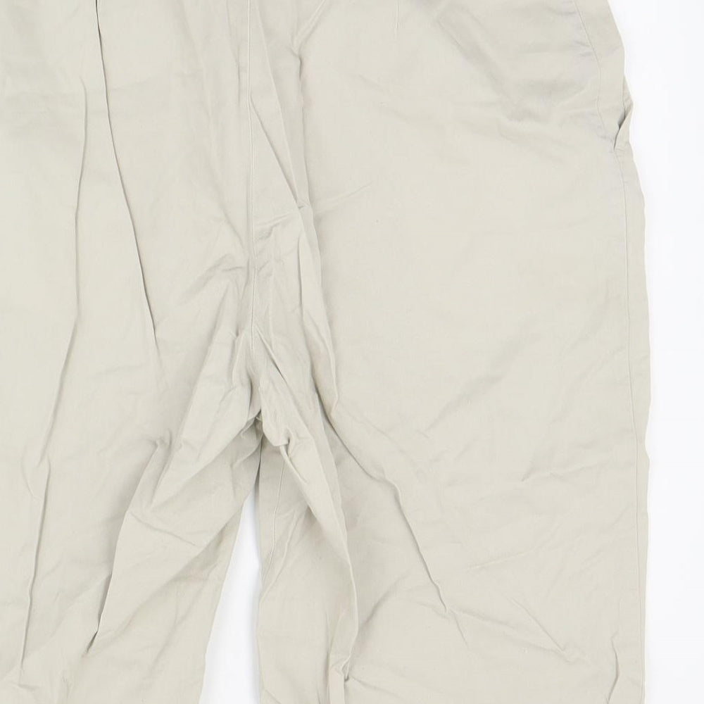 BHS Womens Beige  Cotton Chino Shorts Size 12 L13 in Regular Zip
