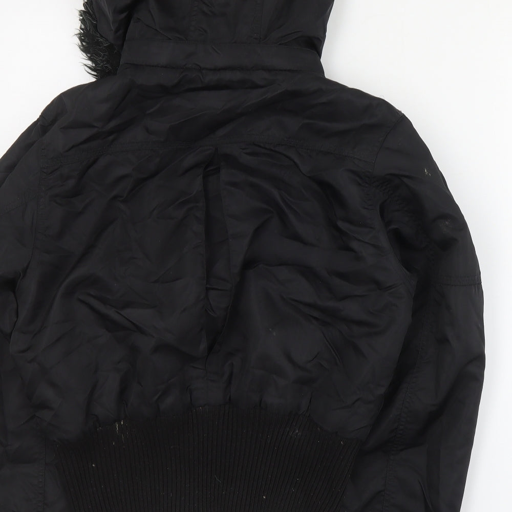 Pilot Womens Black   Bomber Jacket Coat Size 14  Zip