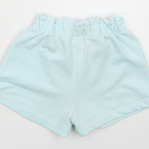Zara Girls Blue  Cotton Cropped Trousers Size 18-24 Months  Drawstring - Minnie Love Sweat Shorts