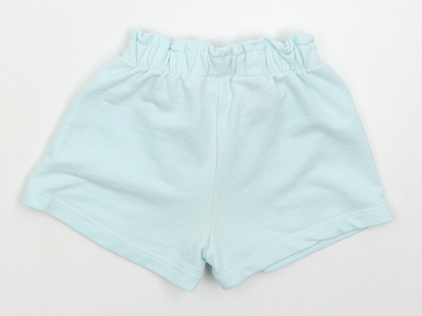Zara Girls Blue  Cotton Cropped Trousers Size 18-24 Months  Drawstring - Minnie Love Sweat Shorts