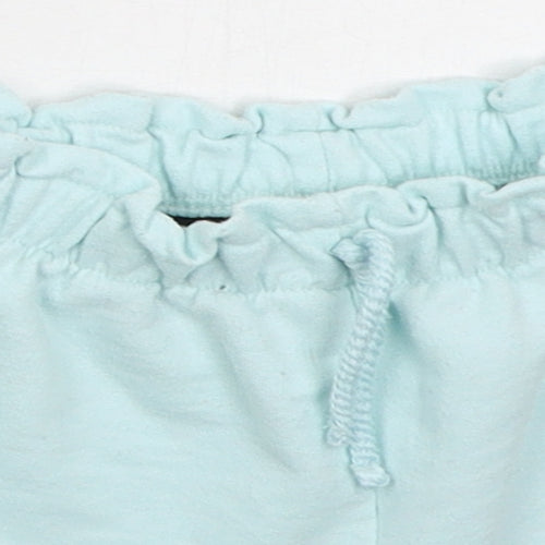Zara Girls Blue  Cotton Cropped Trousers Size 18-24 Months  Drawstring - Minnie Love Sweat Shorts