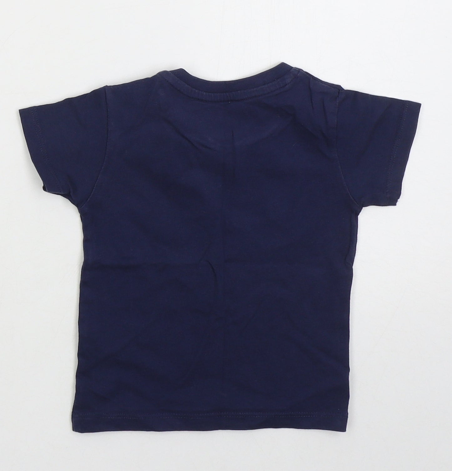 Matalan Boys Blue  Cotton Basic T-Shirt Size 6-9 Months Crew Neck Pullover - Mama Knows Best