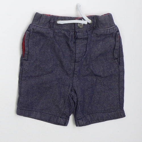 Nutmeg Boys Blue  Cotton Cropped Trousers Size 6-9 Months  Button