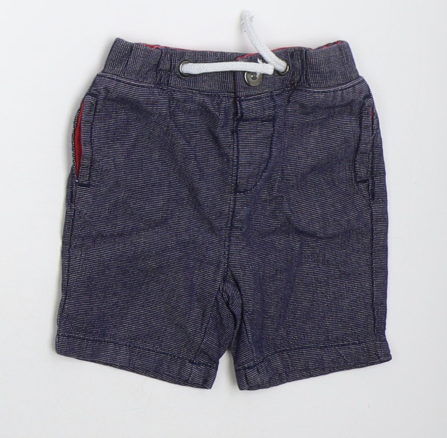 Nutmeg Boys Blue  Cotton Cropped Trousers Size 6-9 Months  Button