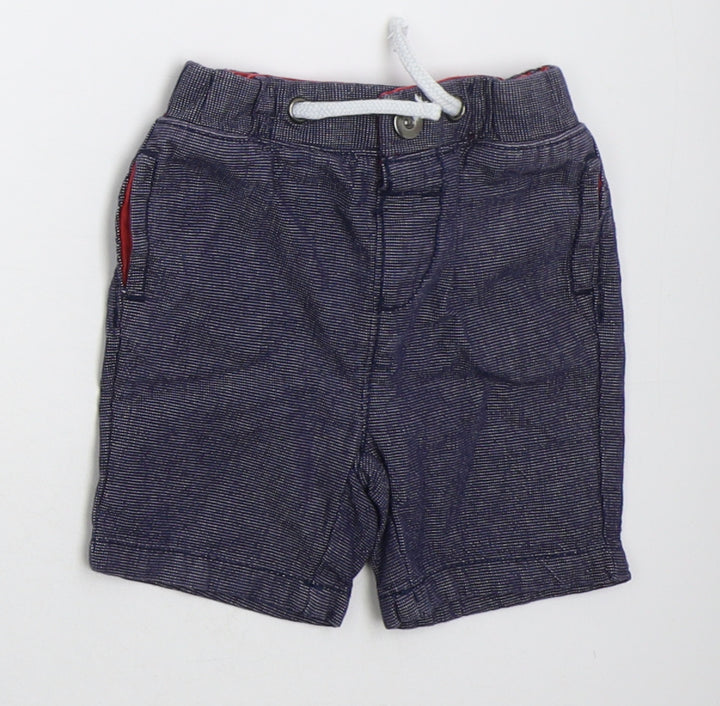 Nutmeg Boys Blue  Cotton Cropped Trousers Size 6-9 Months  Button
