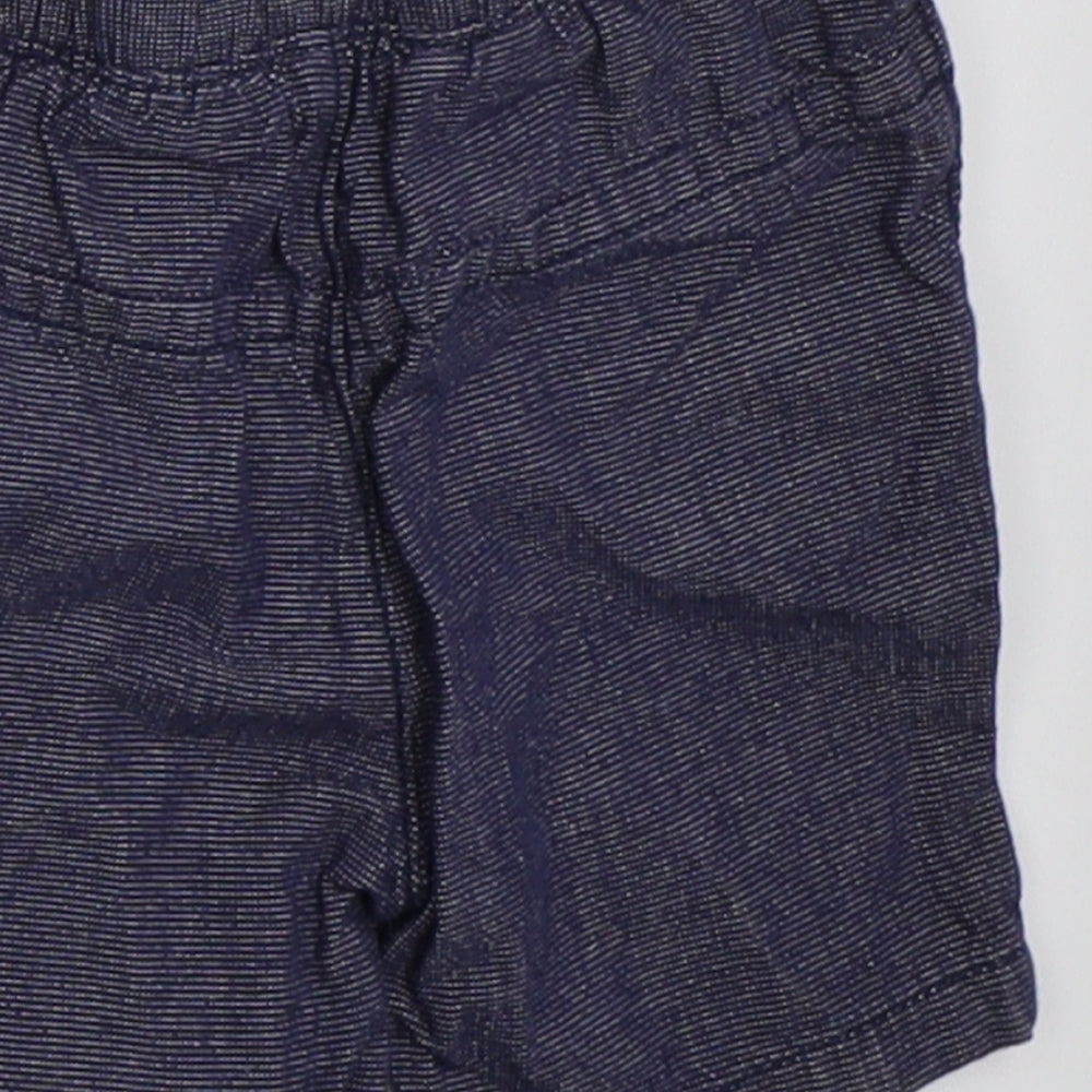 Nutmeg Boys Blue  Cotton Cropped Trousers Size 6-9 Months  Button