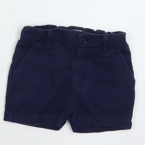 NEXT Boys Blue  Cotton Cropped Trousers Size 6-9 Months  Button