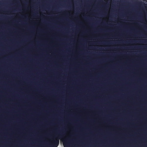 NEXT Boys Blue  Cotton Cropped Trousers Size 6-9 Months  Button