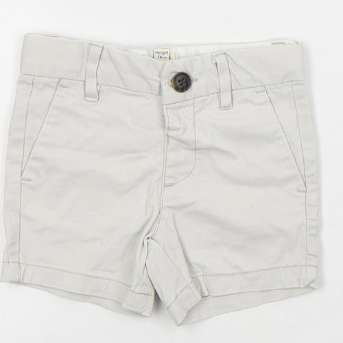 River Island Boys White  Cotton Cropped Trousers Size 6-9 Months  Button