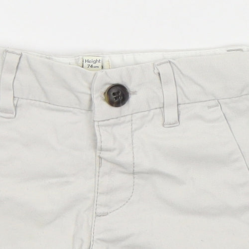 River Island Boys White  Cotton Cropped Trousers Size 6-9 Months  Button
