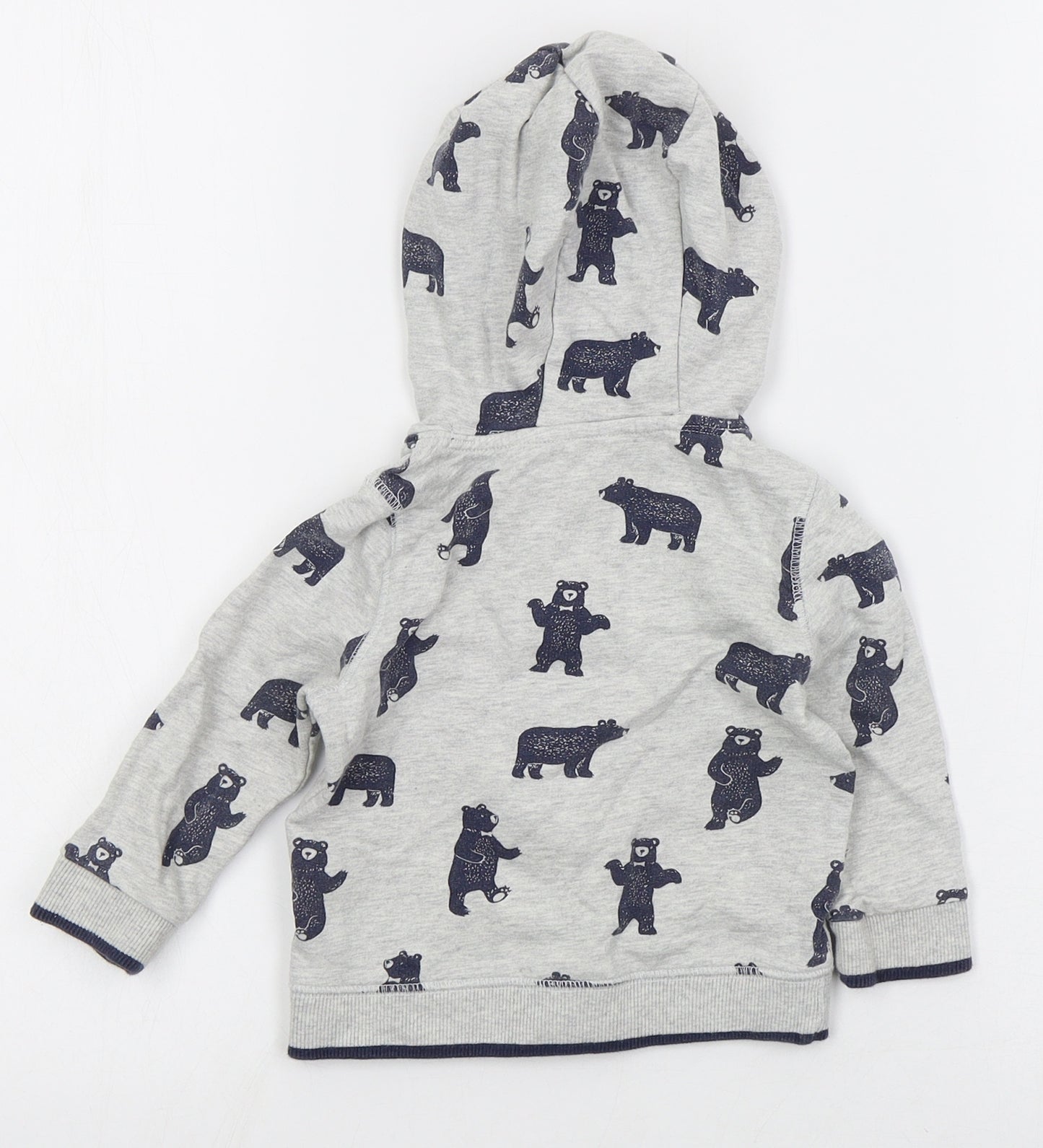 F&F Boys Grey   Jacket  Size 9-12 Months   Zip - Bears