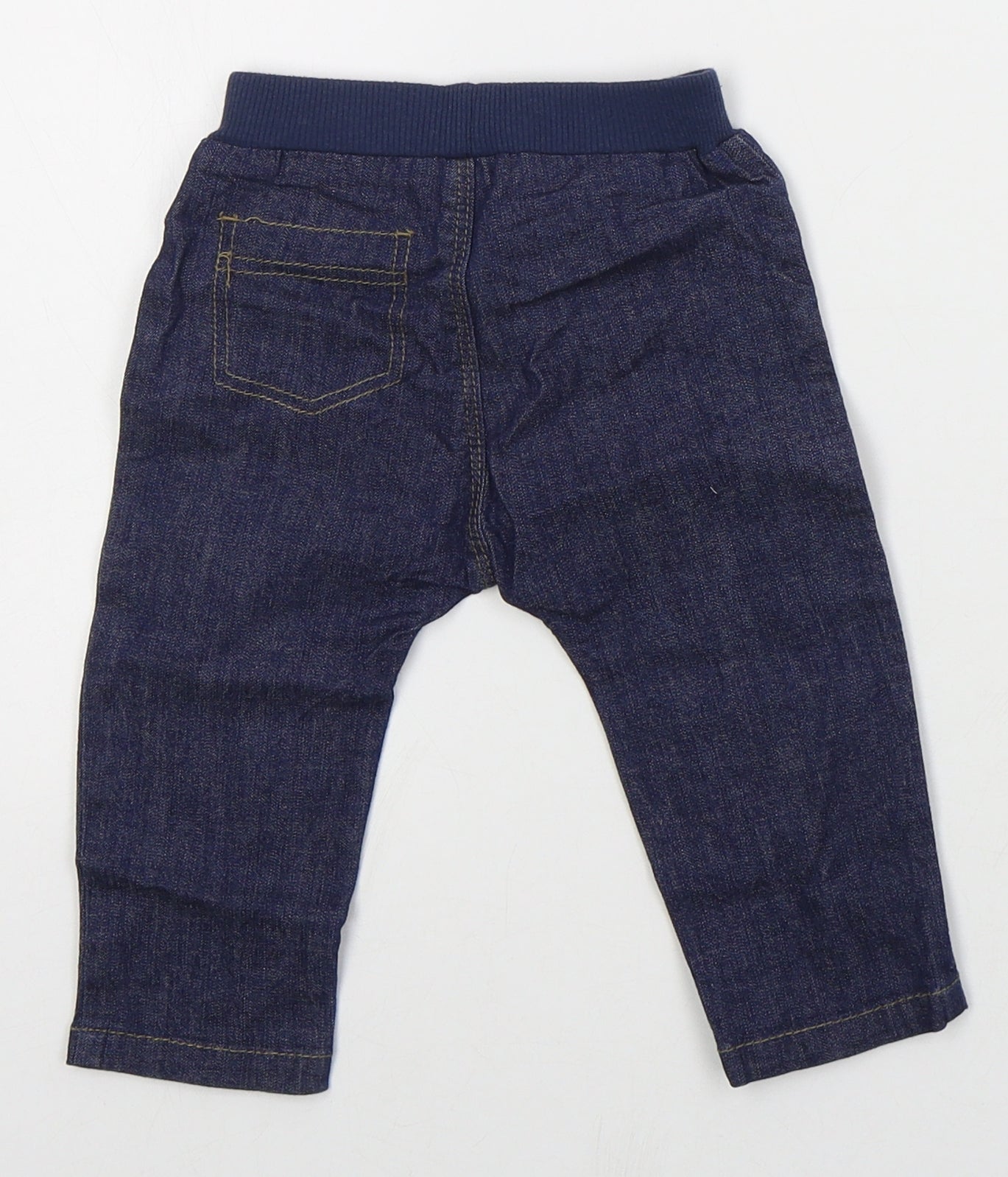 George Boys Blue  Cotton Capri Jeans Size 6-9 Months  Drawstring