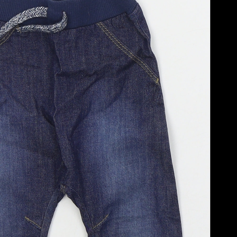 George Boys Blue  Cotton Capri Jeans Size 6-9 Months  Drawstring