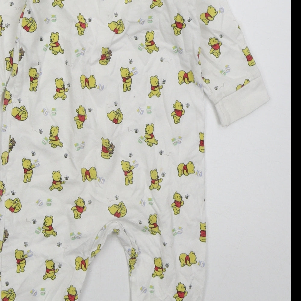 H&M Baby White Solid Cotton Cami One Piece Size 9-12 Months  Button - Winnie The Pooh