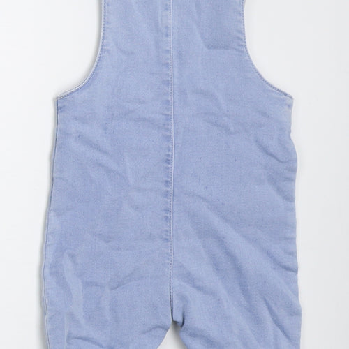 Matalan Girls Blue  Cotton Coverall Outfit/Set Size 6-9 Months  Button