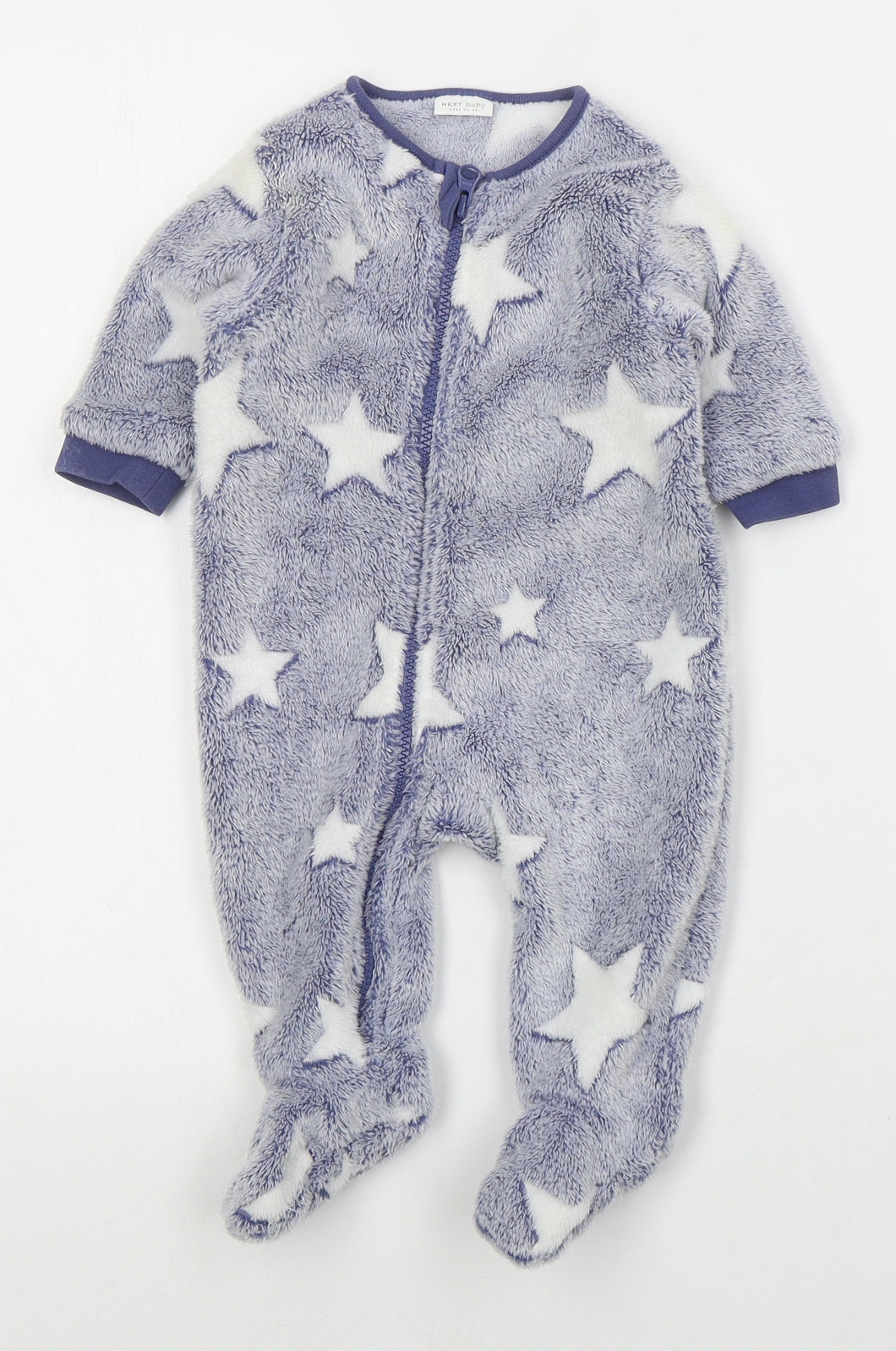 NEXT Boys Blue Solid Polyester Cami One Piece Size 3-6 Months  Zip - Stars