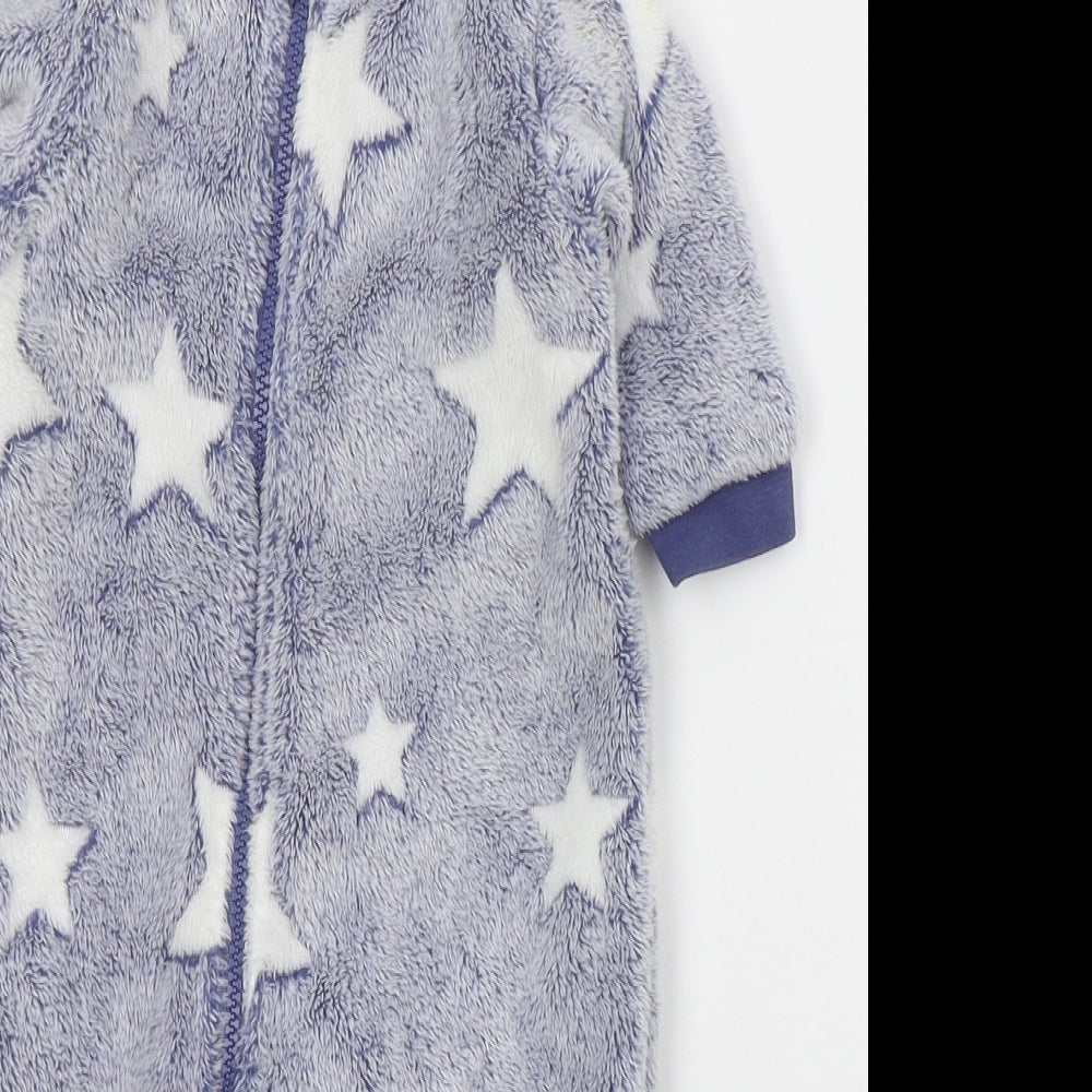 NEXT Boys Blue Solid Polyester Cami One Piece Size 3-6 Months  Zip - Stars