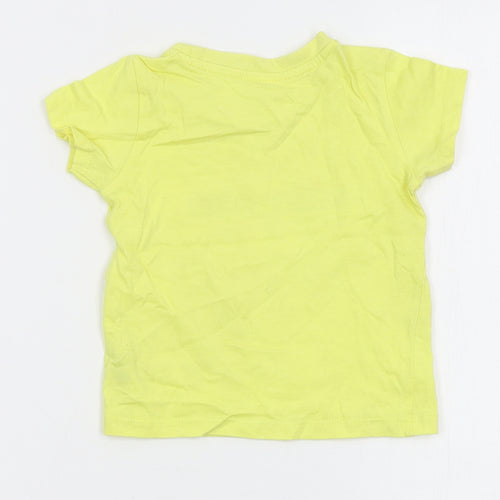 Dunnes Boys Yellow  Cotton Basic T-Shirt Size 9-12 Months Crew Neck Pullover - Best Bro