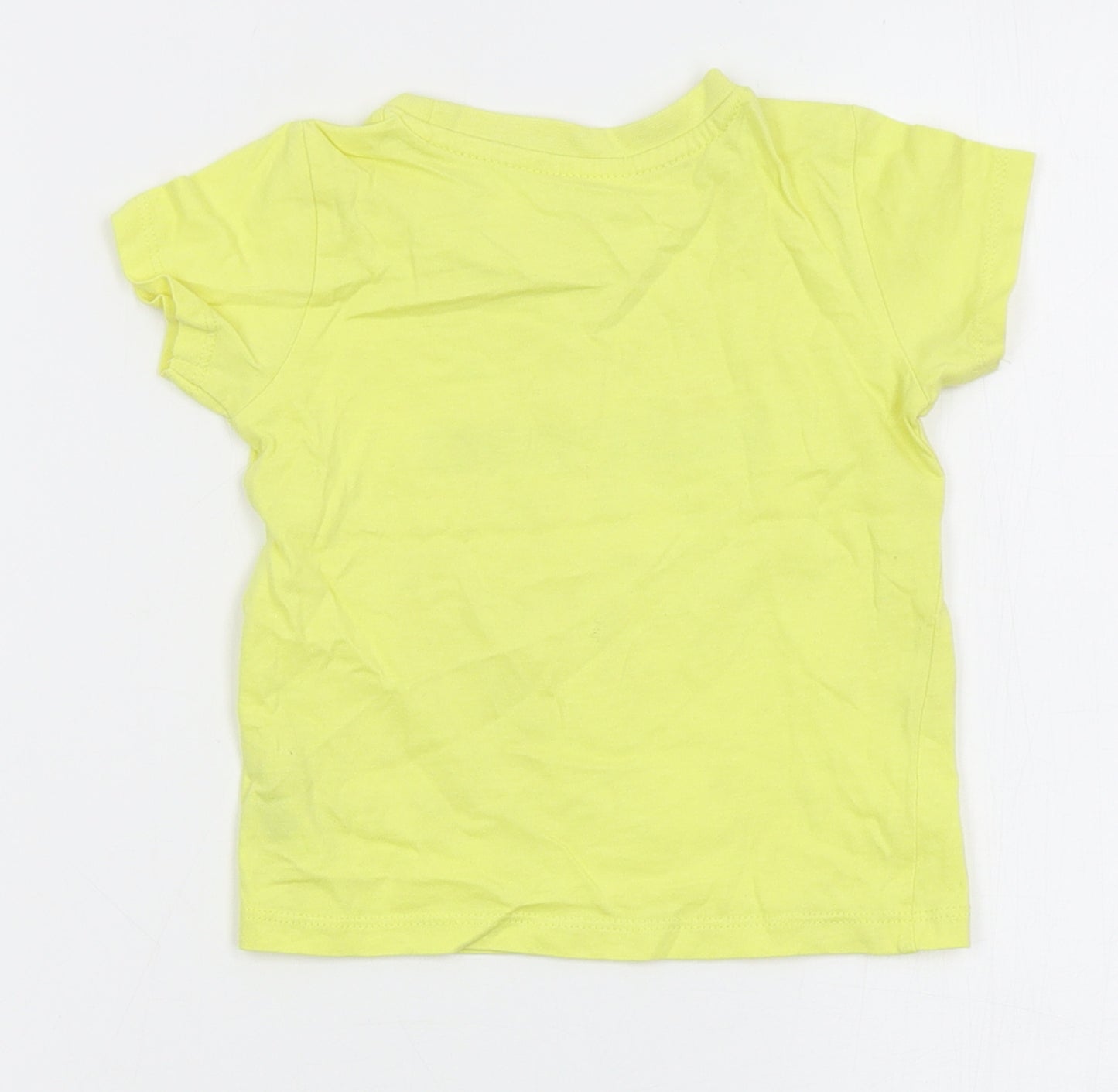 Dunnes Boys Yellow  Cotton Basic T-Shirt Size 9-12 Months Crew Neck Pullover - Best Bro