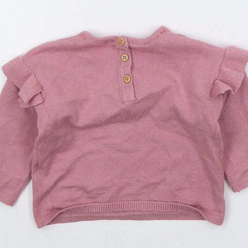 Matalan Girls Pink  Polyester Pullover Jumper Size 3-6 Months  Pullover