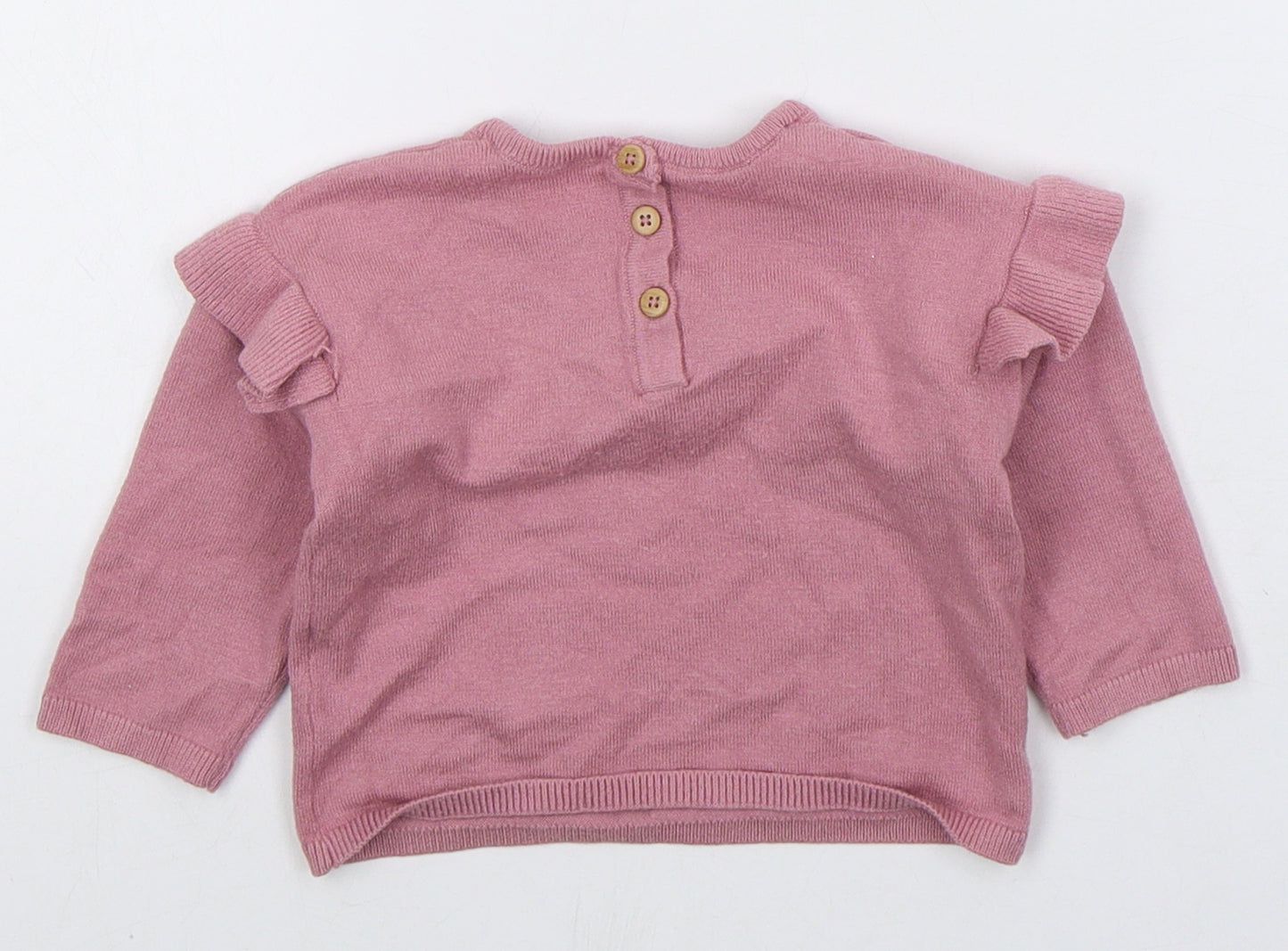 Matalan Girls Pink  Polyester Pullover Jumper Size 3-6 Months  Pullover