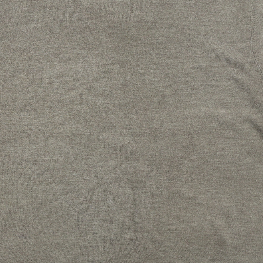 Atlantic Bay Mens Beige V-Neck  Acrylic Pullover Jumper Size XL
